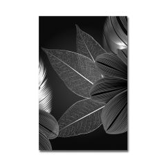 Kabartmalı Silver Yaprak Tablo