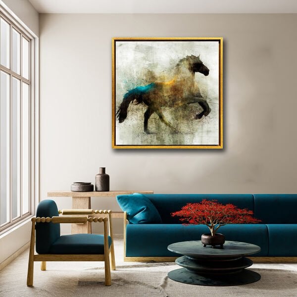 Şaha Kalkan At,  Yağlı Boya Dokulu Tablo