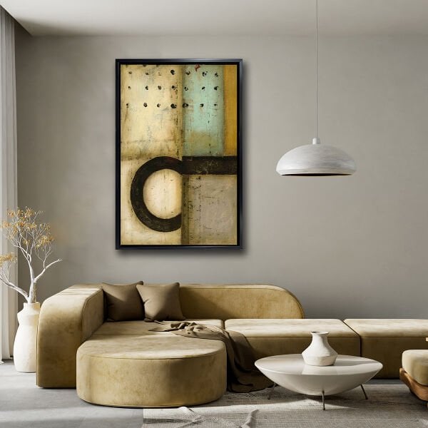 Yuvarlak Soyut, Yağlı Boya Dokulu Tablo