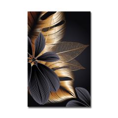 Kabartmalı Golden Yaprak Tablo