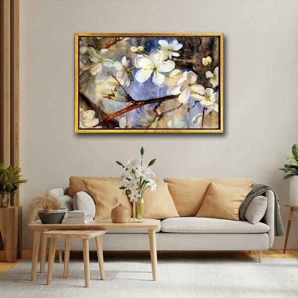 Sessiz Çiçekler,  Yağlı Boya Dokulu Tablo