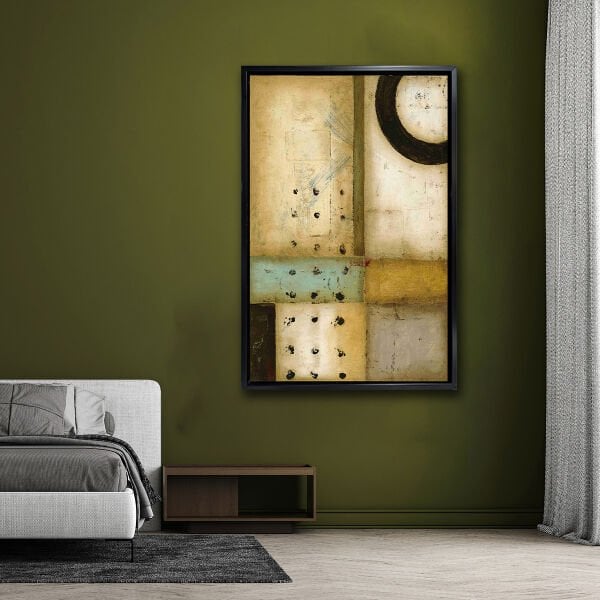 Yuvarlak Soyut, Yağlı Boya Dokulu Tablo