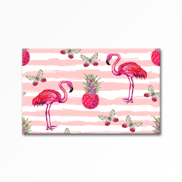Kabartmalı Ananaslı Flamingo  Tablo