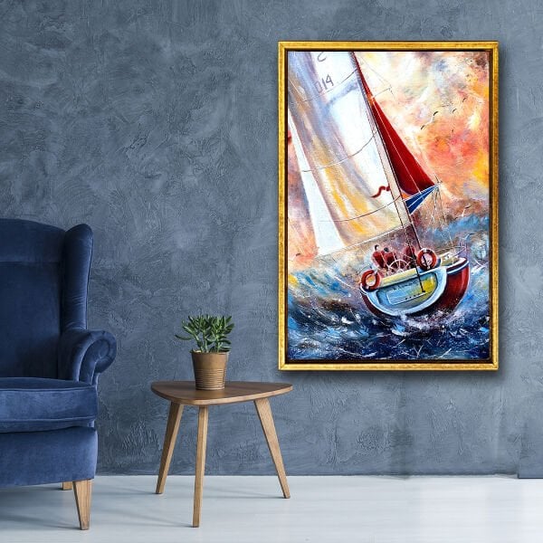 Kızıl Yelken,  Yağlı Boya Dokulu Tablo