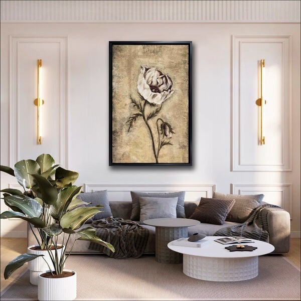 Papatya,  Yağlı Boya Dokulu Tablo