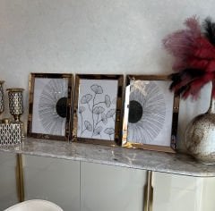 Ayna Çerçevel Tablo, 3 lü Set