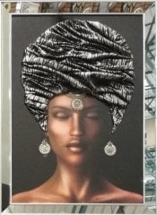 Aynalı 3 Boyutlu Afrikalı Tablo