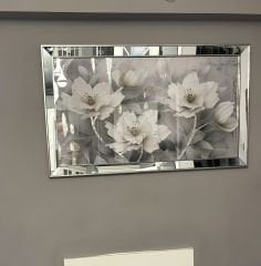 Mavi Çiçek Aynalı Tablo