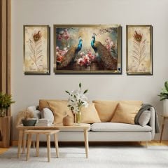Ayna Çerçeveli, Tavuz kuşu 3lü set Tablo