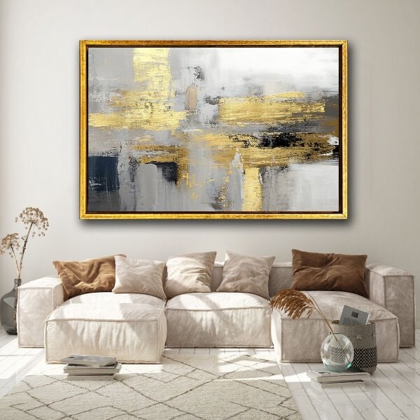 Altın Soyut , Yağlı Boya Dokulu Tablo