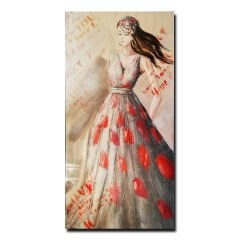 Kabartmalı Elbise Kadın Tablo