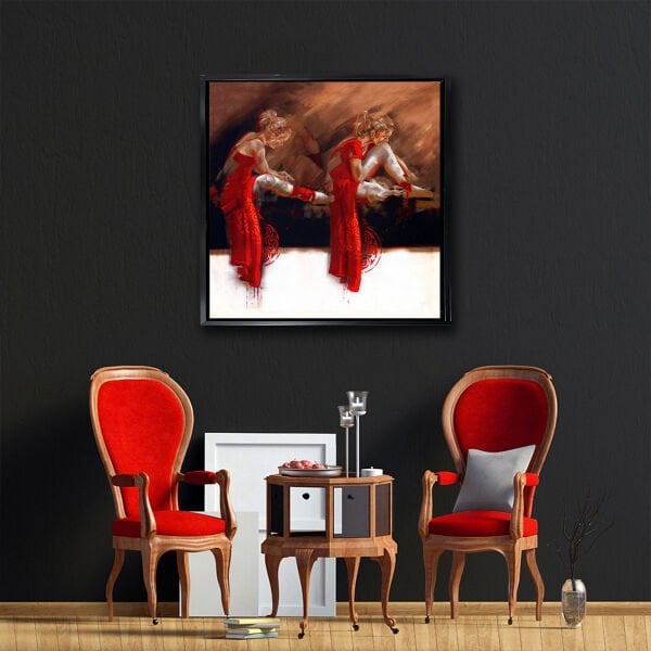 Tek Beden, İki An,  Yağlı Boya Dokulu Tablo