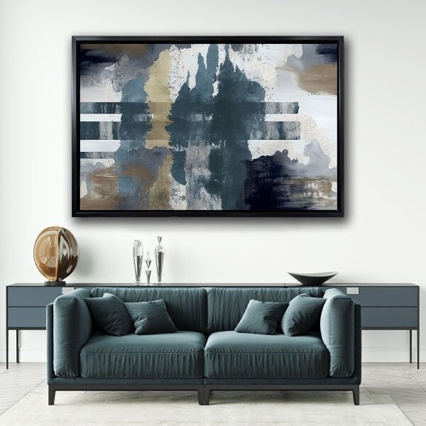 Gri Çizgiler , Yağlı Boya Dokulu Tablo