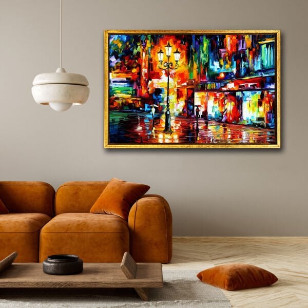 Neon Yansımalar,  Yağlı Boya Dokulu Tablo