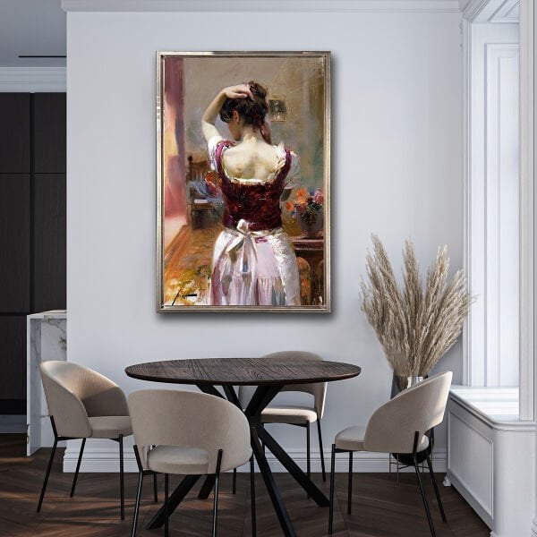 Omuzlarında Gün Batımı,  Yağlı Boya Dokulu Tablo