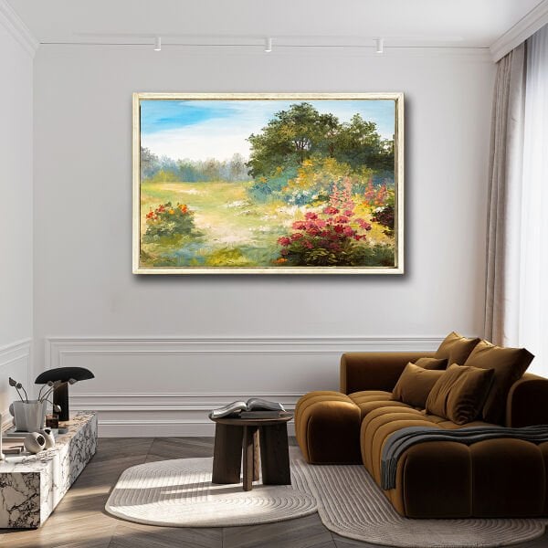 Gün Işığında Peyzaj, Yağlı Boya Dokulu Tablo