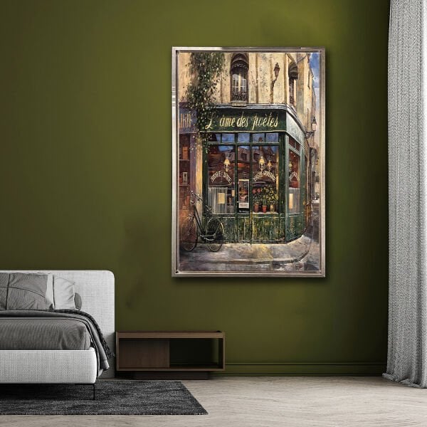 Yeşil Kafe,  Yağlı Boya Dokulu Tablo