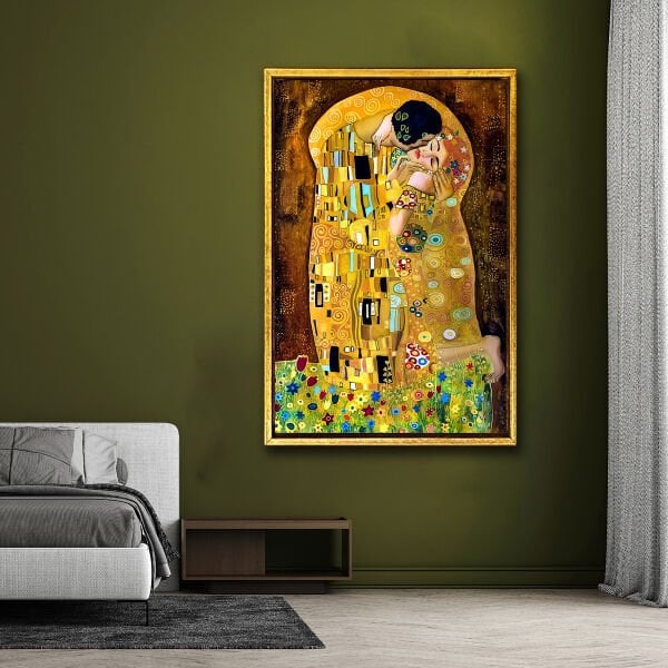 Öpücük (The Kiss),  Yağlı Boya Dokulu Tablo