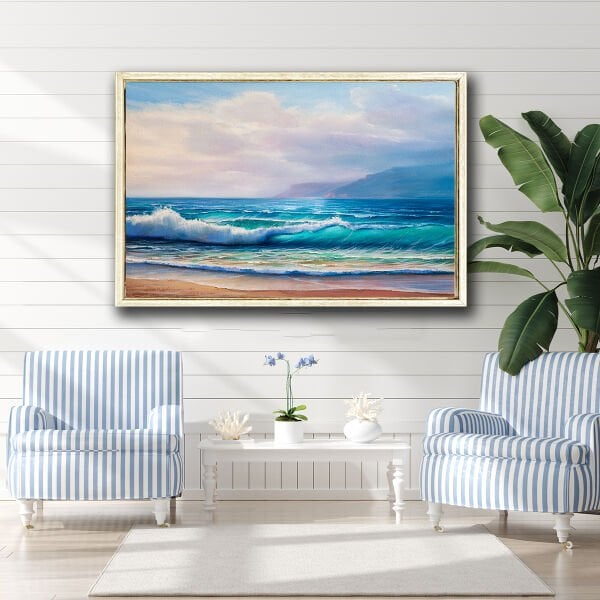 Okyanus Dalgaları, Yağlı Boya Dokulu Tablo