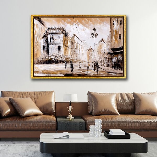 Cadde , Yağlı Boya Dokulu Tablo