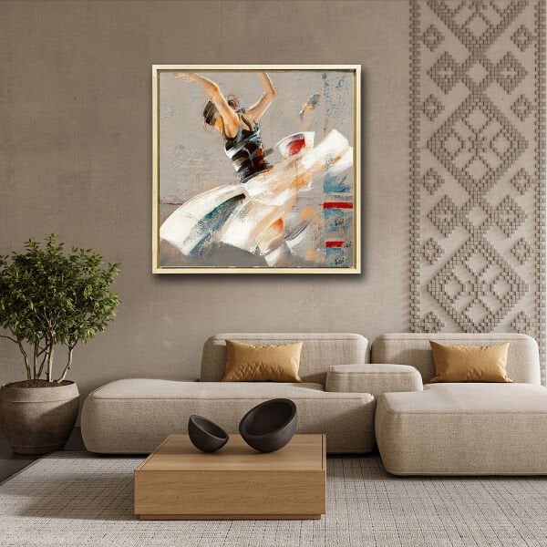 Savrulan Zarafet,  Yağlı Boya Dokulu Tablo