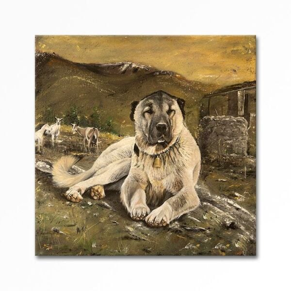 Kabartmalı Kaptan Köpek Tablo