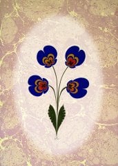 Ebru Sanatı Çiçek Tablosu