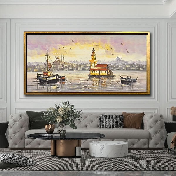 İstanbul Manzara, Yağlı Boya Dokulu Tablo