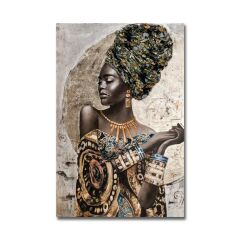 Kabartmalı Afrikalı Kadın Tablo