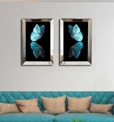 Ayna Çerçeveli, Kelebek Tablo, 2 li Set