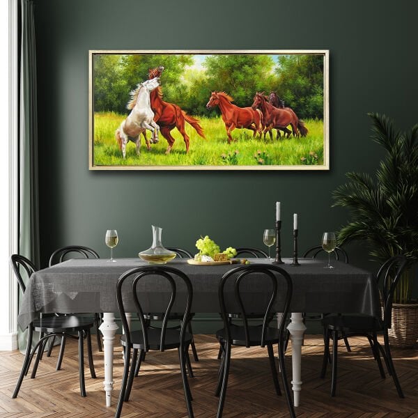 Yeşilin İçinde, Yağlı Boya Dokulu Tablo