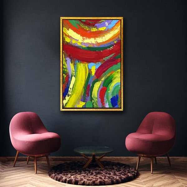 Gökkuşağı Kasırgası, Yağlı Boya Dokulu Tablo