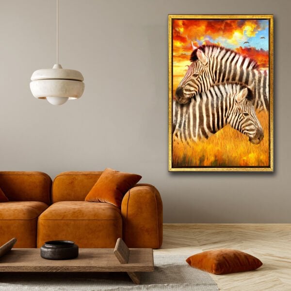 Zebralar,  Yağlı Boya Dokulu Tablo