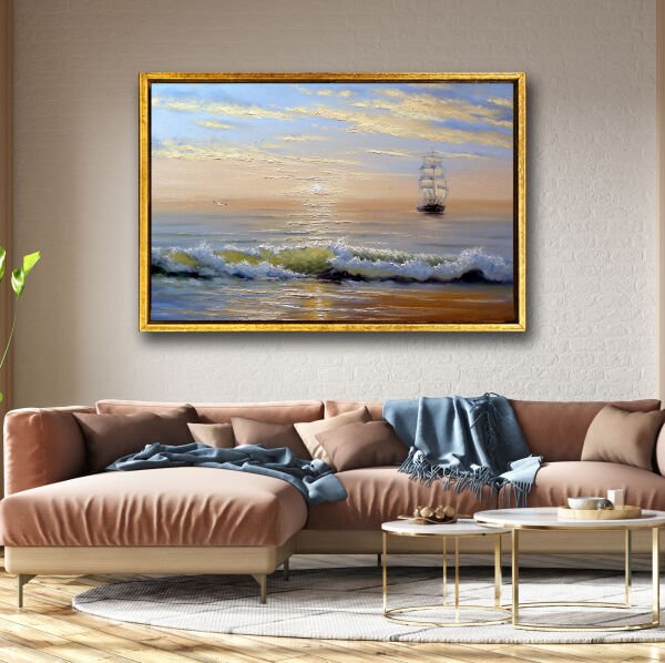 Şiddetli Dalga , Yağlı Boya Dokulu Tablo