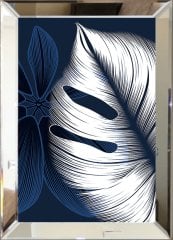 Aynalı Tablo blue leaf