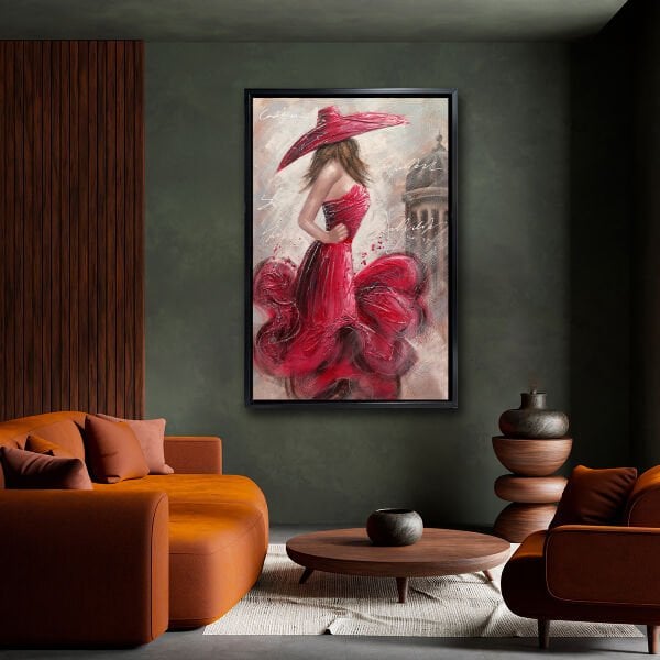 Kızıl Asalet,  Yağlı Boya Dokulu Tablo