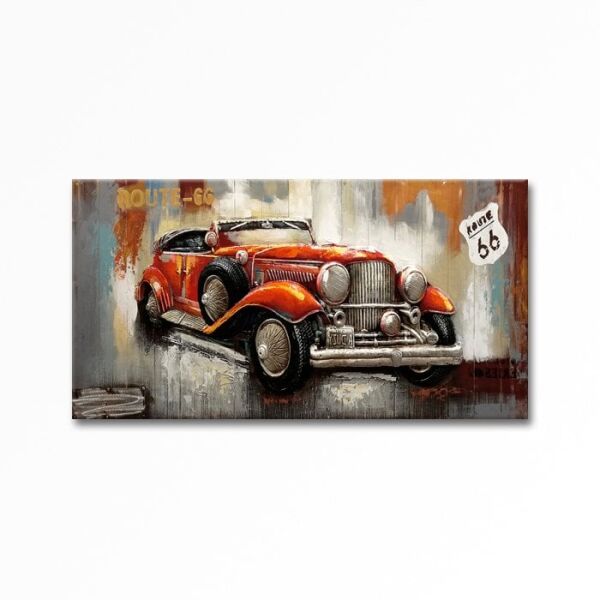 Rölyef Tablo Turuncu Araba