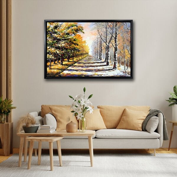 Yaz Ve Kış, Yağlı Boya Dokulu Tablo